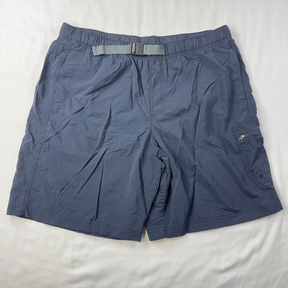 Columbia Shorts Men's Large Navy Blue Lightweight Outdoors Swim Trucks Belted